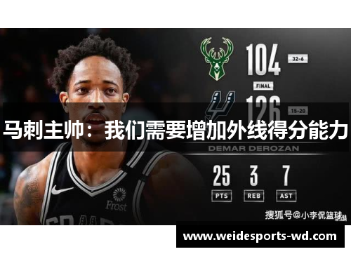 马刺主帅：我们需要增加外线得分能力